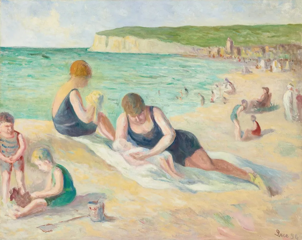 La Plage De Mers Les Bains Wall Art by Maximilien Luce - High-Resolution Digital Print