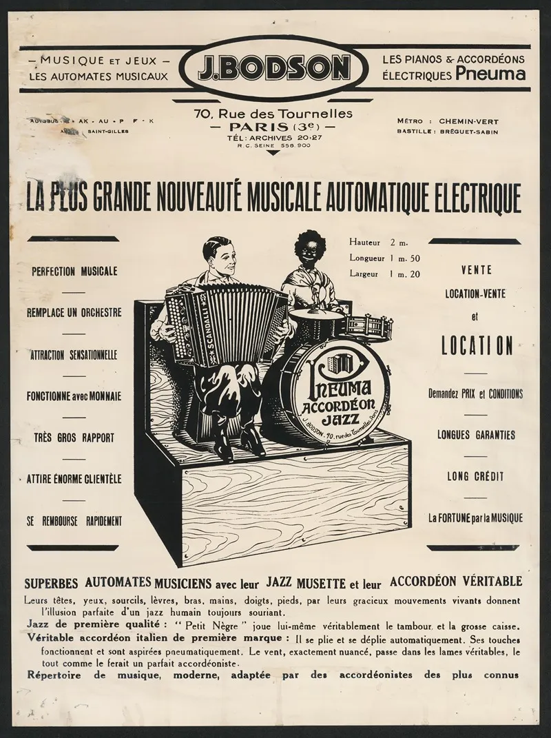 La Plus Grande Nouveaute Musicale Automatique Electrique Wall Art by Anonymous - High-Resolution Digital Print