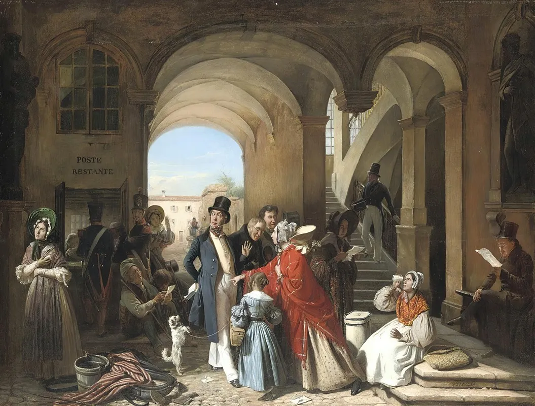 La Poste Restante Wall Art by François–Auguste Biard - High-Resolution Digital Print