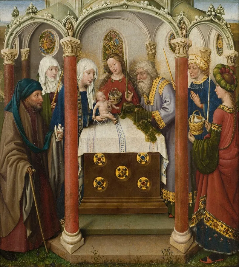 La Presentation Au Temple 2 Wall Art by Jacques Daret - High-Resolution Digital Print