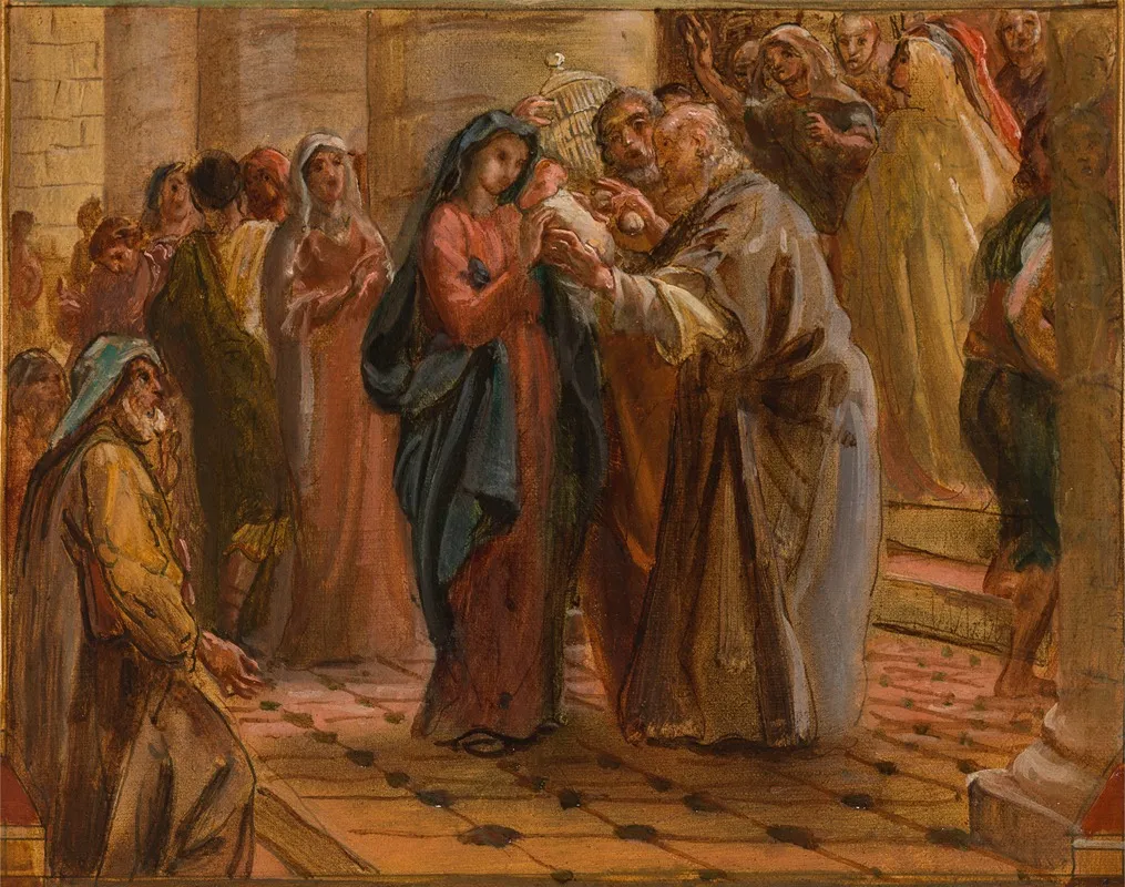 La Presentation Au Temple 4 Wall Art by Louis-Antoine-Léon Riesener - High-Resolution Digital Print