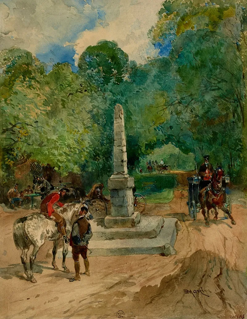 La Promenade Au Pre Catelan La Croix Catelan Wall Art by Edmond Morin - High-Resolution Digital Print