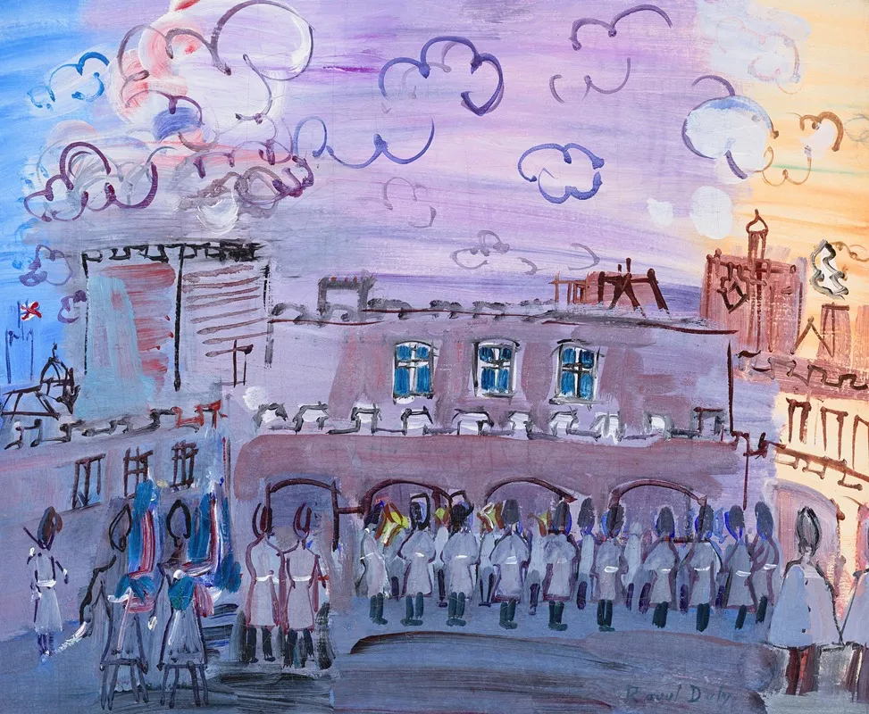 La Releve De La Garde A Saint Jamess Palace Wall Art by Raoul Dufy - High-Resolution Digital Print