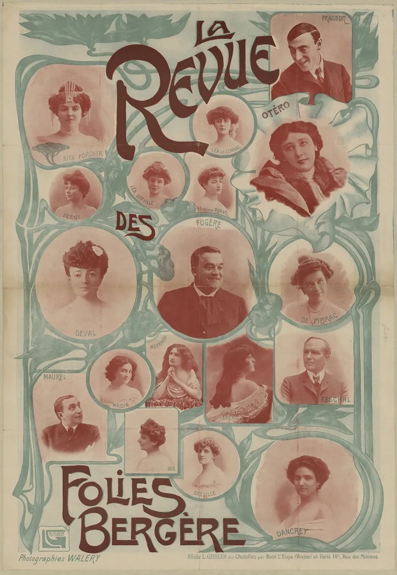 La Revue Des Folies Bergere 2 Wall Art by Louis Geisler - High-Resolution Digital Print