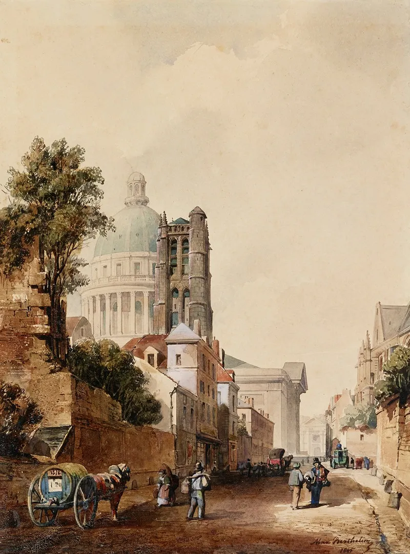 La Rue Clovis Et Le Mur De Philippe Auguste Wall Art by Max Berthelin - High-Resolution Digital Print