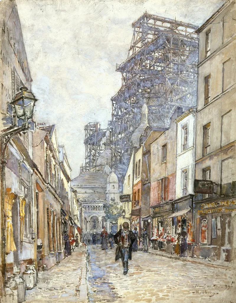 La Rue Du Chevalier De La Barre Avec Le Sacre Coeur En Construction
