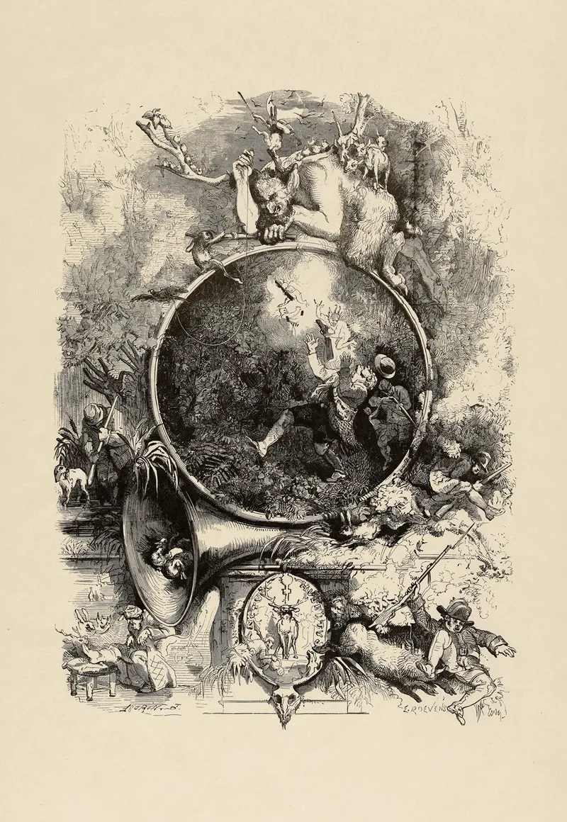 La Saint Hubert Le Demon De La Chasse Wall Art by Edmond Morin - High-Resolution Digital Print