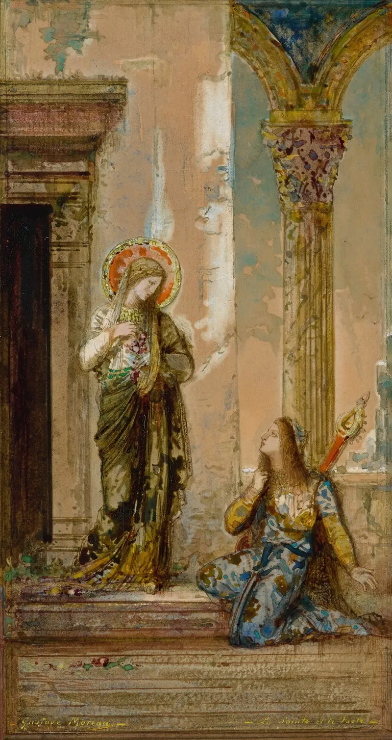 La Sainte Et Le Poete Wall Art by Gustave Moreau - High-Resolution Digital Print