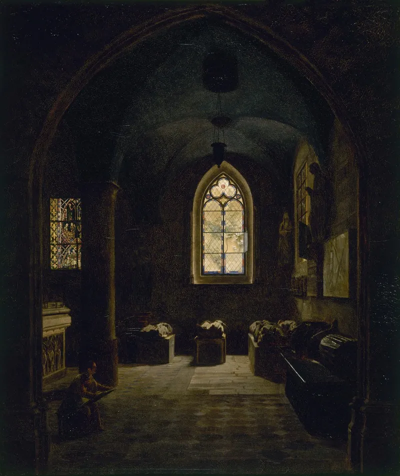 La Salle Du Xiiie Siecle Au Musee Des Monuments Francais Wall Art by Léon-Mathieu Cochereau - High-Resolution Digital Print