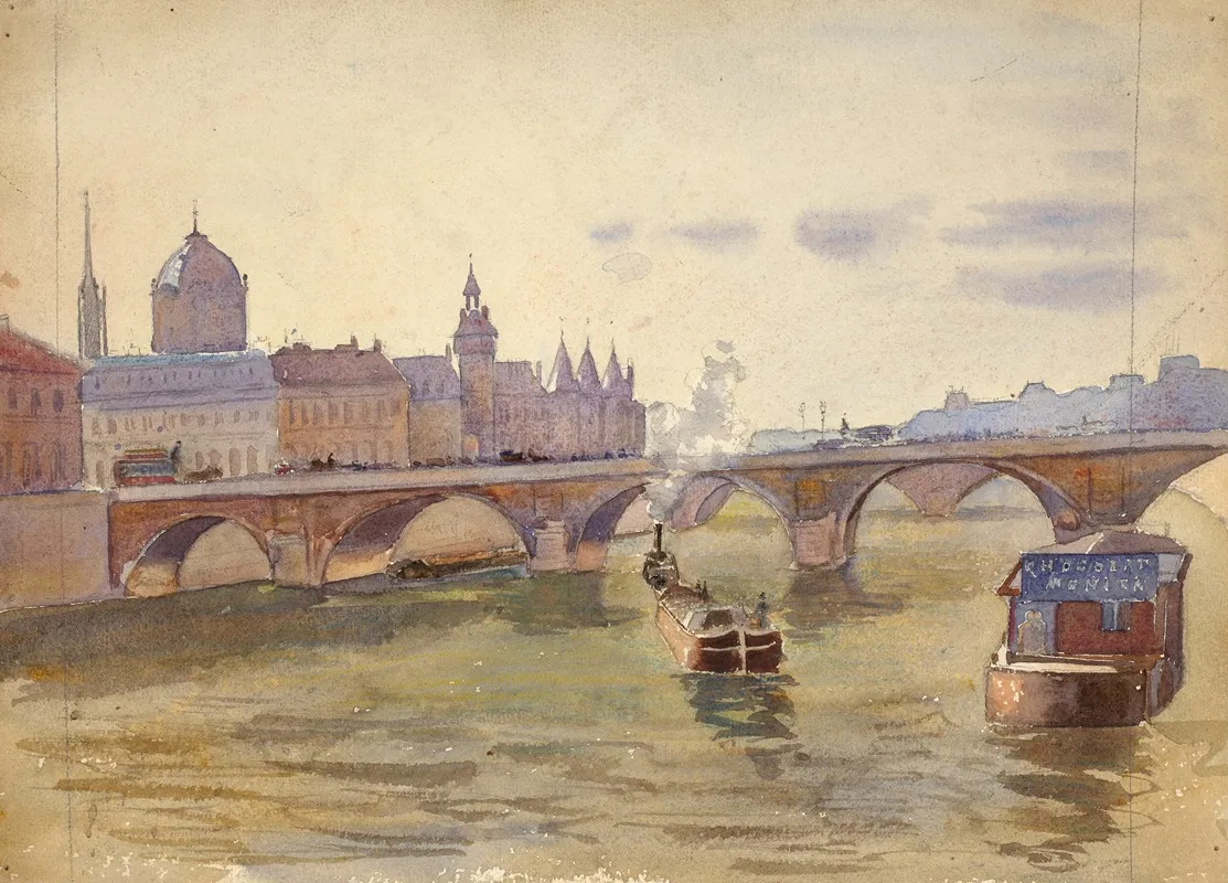 La Seine Avec La Conciergerie Wall Art by Guy De La Rochefoucauld - High-Resolution Digital Print