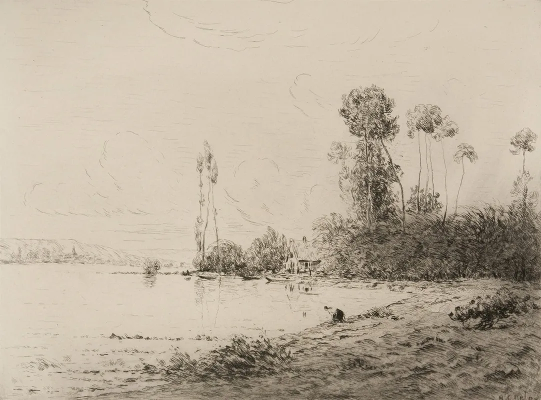 La Seine Pres De Vernon Wall Art by Camille Hippolythe Delpy - High-Resolution Digital Print