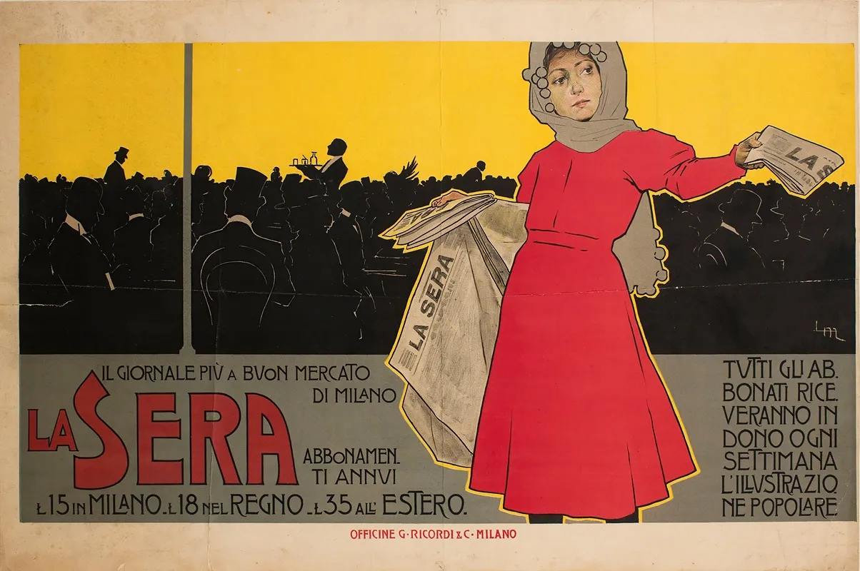 La Sera Wall Art by Leopoldo Metlicovitz - High-Resolution Digital Print