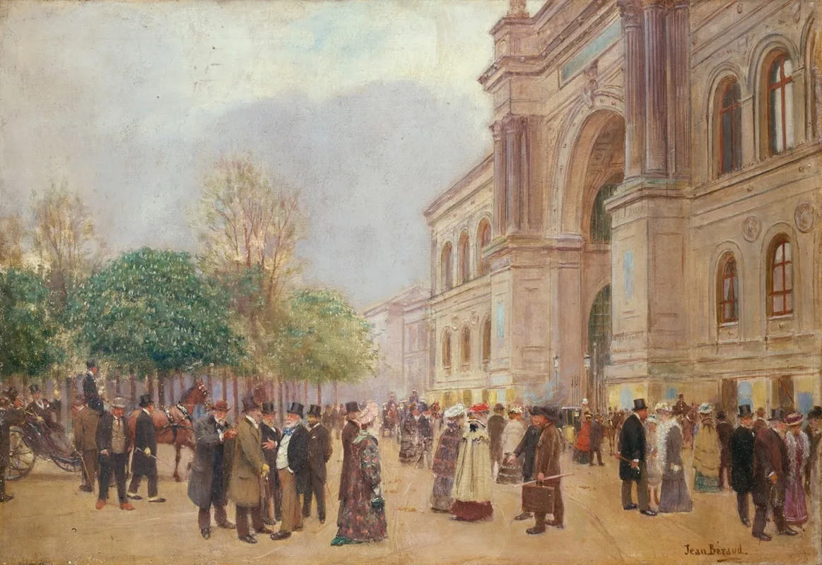 La Sortie Du Salon Au Palais De Lindustrie Wall Art by Jean Béraud - High-Resolution Digital Print