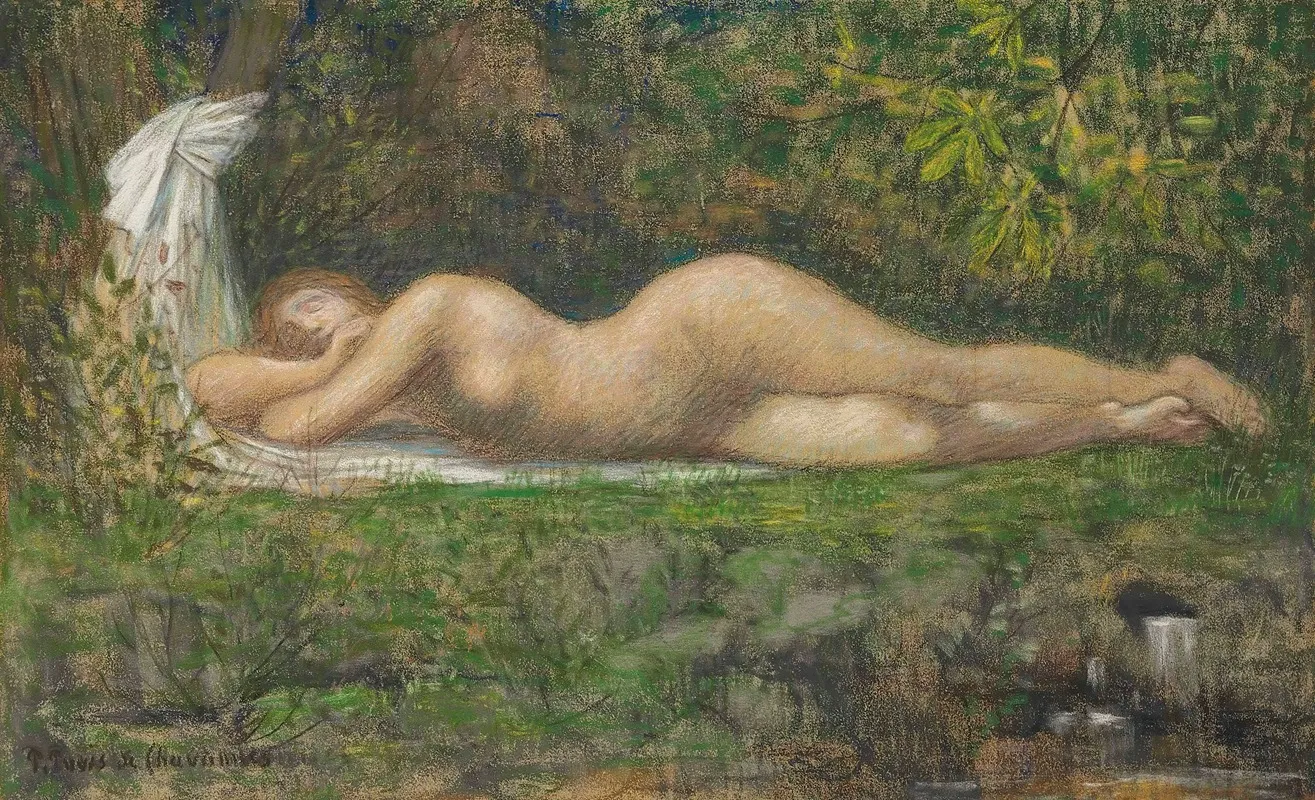 La Source 2 Wall Art by Pierre Puvis de Chavannes - High-Resolution Digital Print