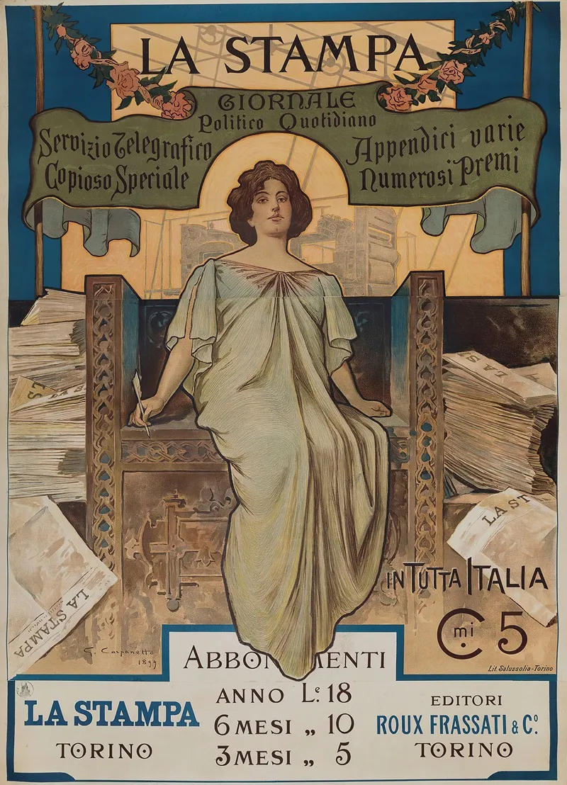 La Stampa Giornale Politico Quotidiano Wall Art by Giovanni Battista Carpanetto - High-Resolution Digital Print