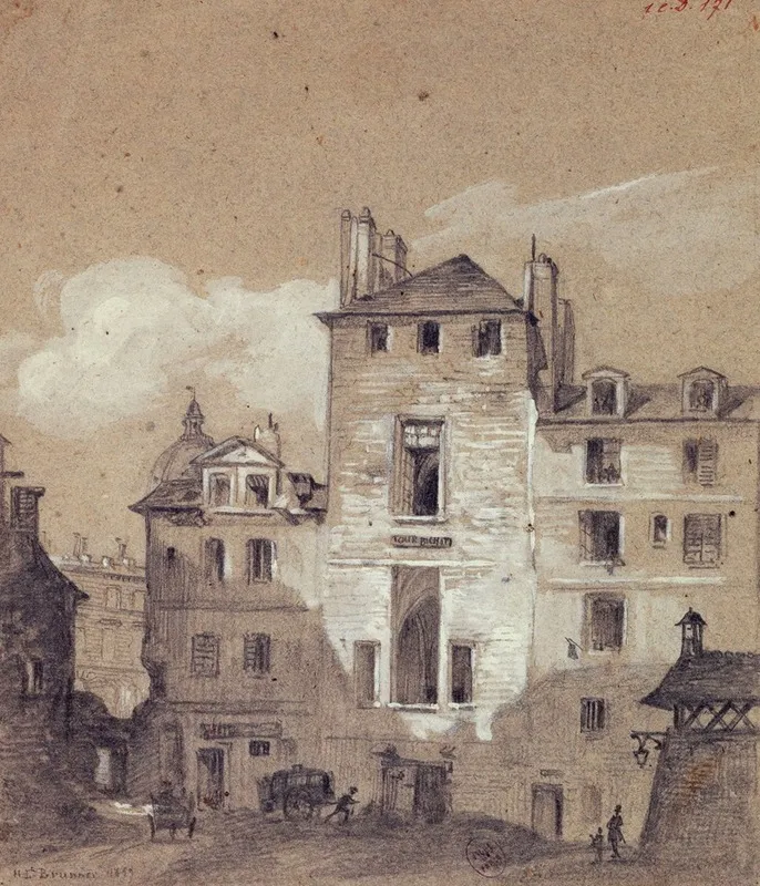 La Tour Bichat En 1859 Saint Jean De Latran Wall Art by Emile Henri Brunner-Lacoste - High-Resolution Digital Print