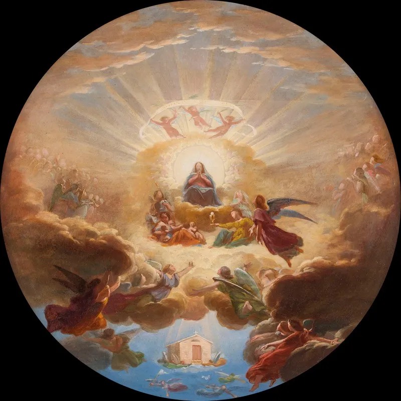 La Translation De La Sainte Maison Par Les Anges Wall Art by Pierre Claude François Delorme - High-Resolution Digital Print