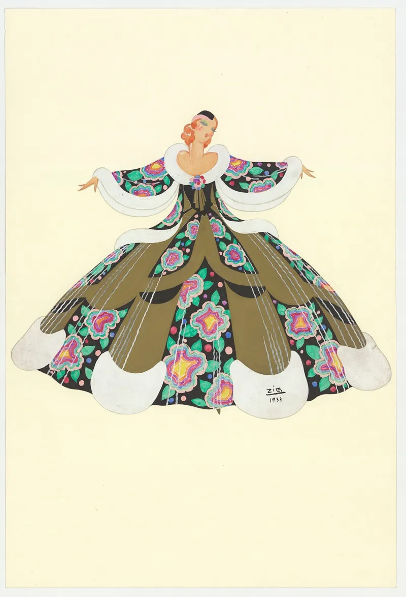 La Traviata Une Maquette De Costume Wall Art by Zig (Louis Gaudin) - High-Resolution Digital Print