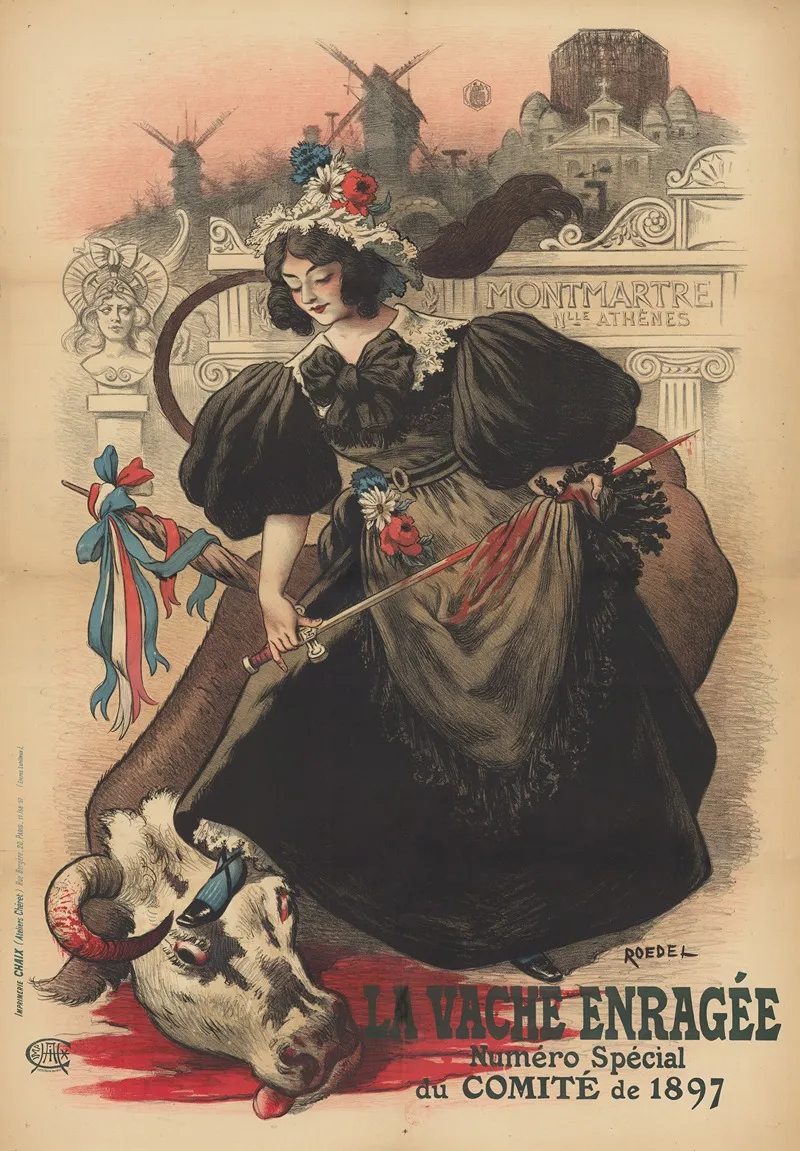 La Vache Enragee Numero Special Du Comite De 1897 2 Wall Art by Auguste Roedel - High-Resolution Digital Print