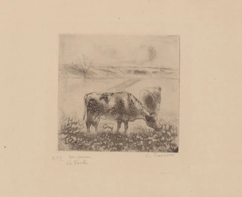 La Vache Wall Art by Camille Pissarro - High-Resolution Digital Print