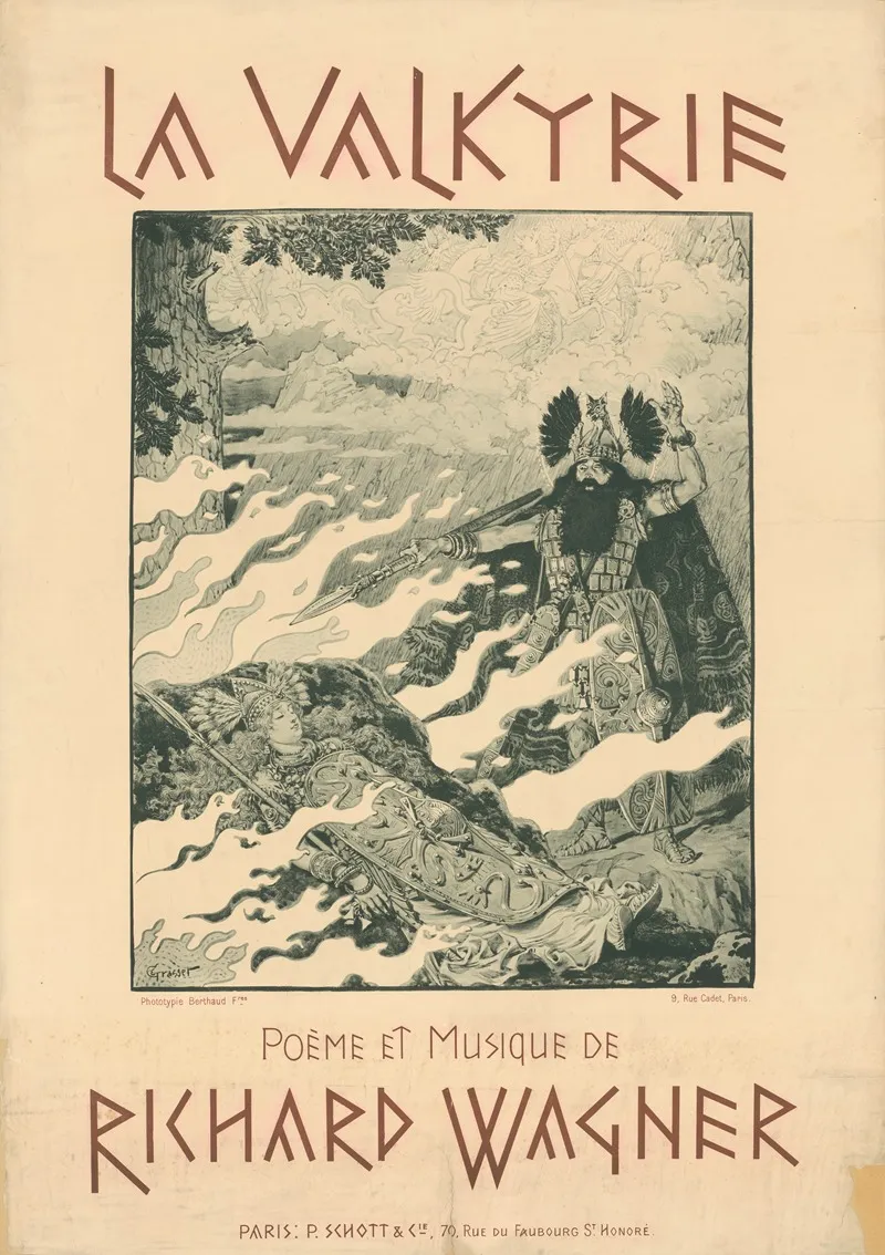 La Valkyrie Poeme Et Musique De Richard Wagner Wall Art by Eugène Grasset - High-Resolution Digital Print