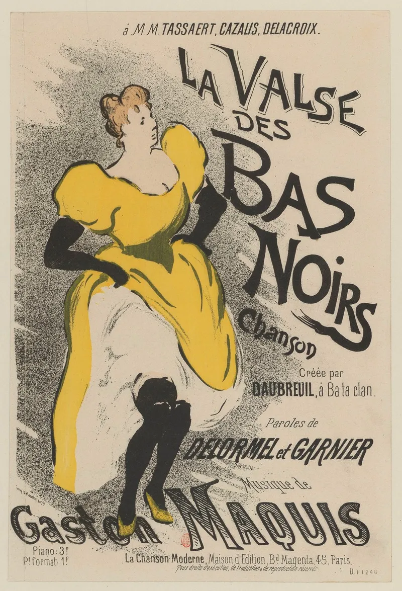 La Valse Des Bas Noirs Chanson Wall Art by Henri-Gabriel Ibels - High-Resolution Digital Print