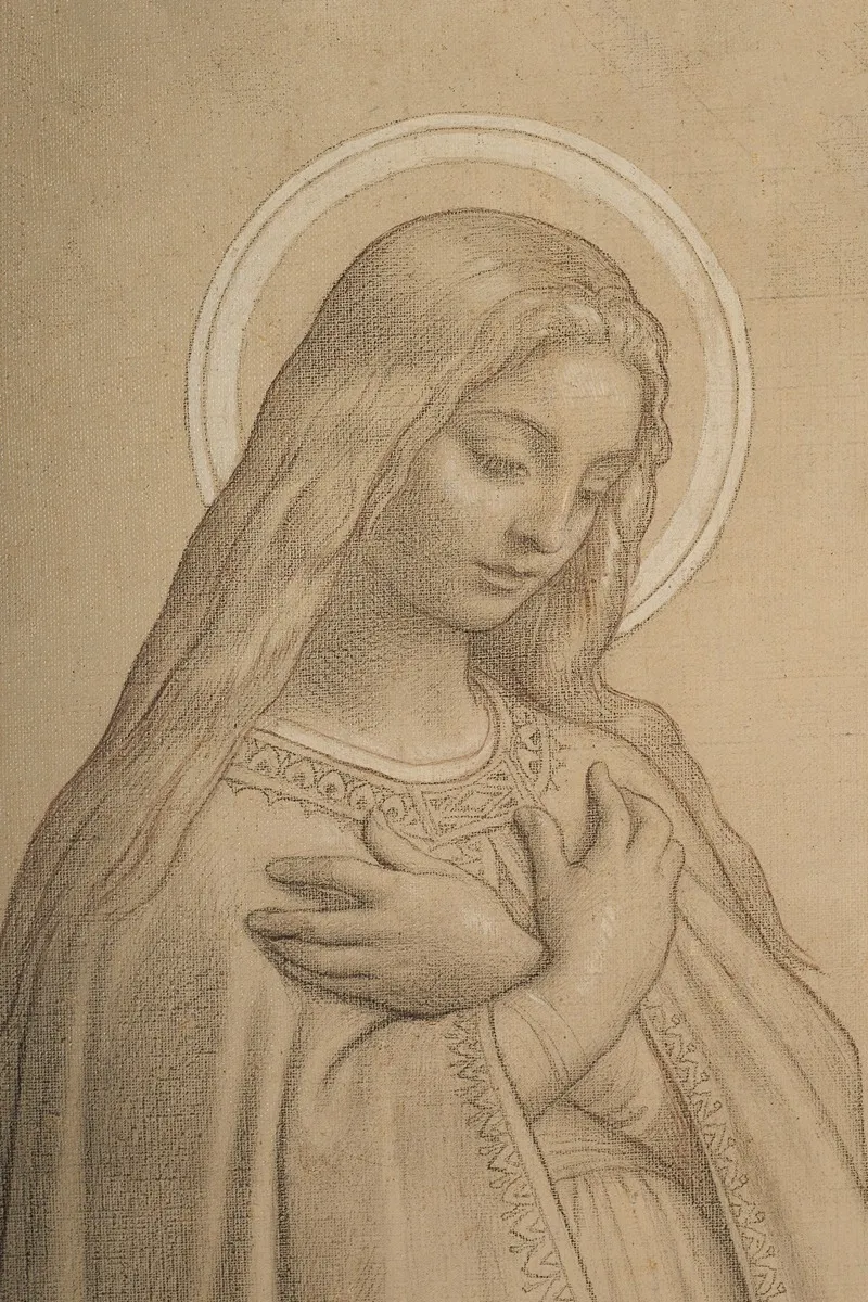 La Vierge Devant La Trinite 2 Wall Art by Joseph Felon - High-Resolution Digital Print