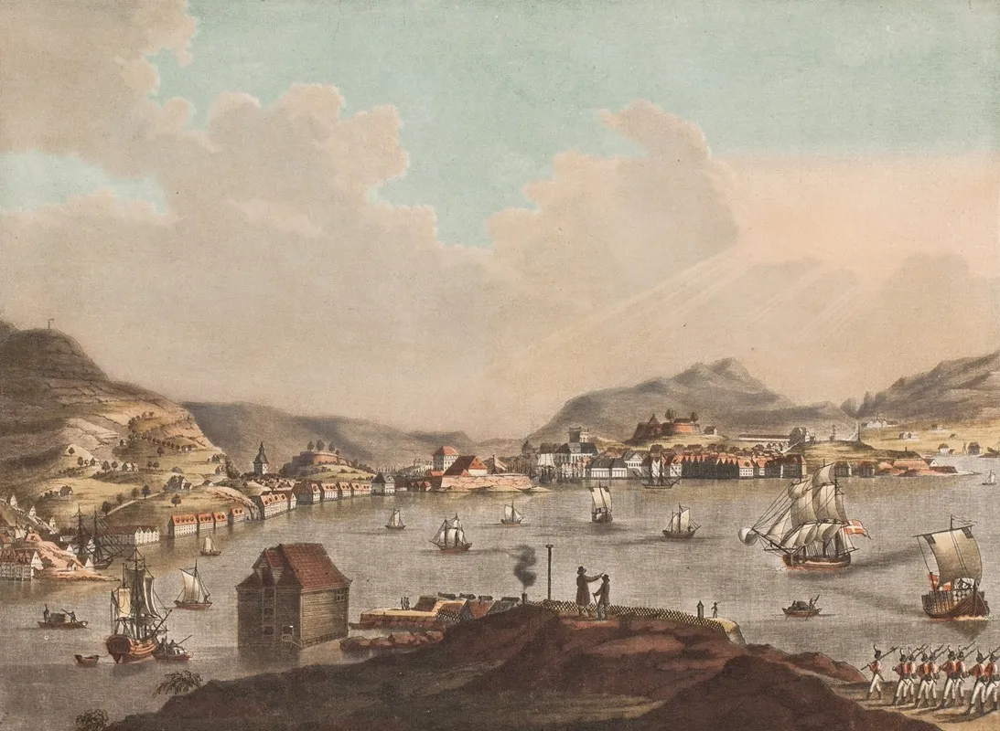 La Ville De Bergen Wall Art by Georg Haas - High-Resolution Digital Print