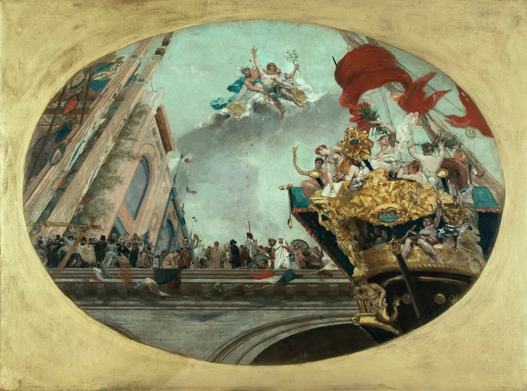 La Ville De Paris Recevant Les Nations Wall Art by Jean Joseph Weerts - High-Resolution Digital Print
