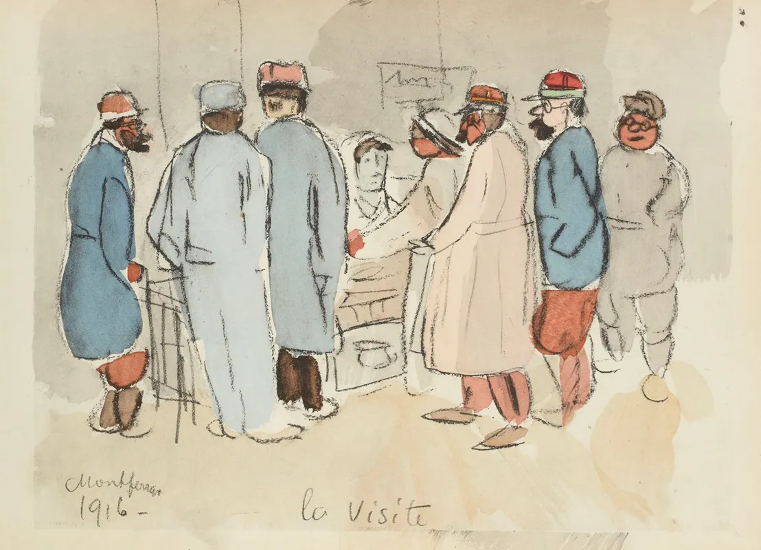 La Visite Montferrand 1916 Wall Art by Paul Goute - High-Resolution Digital Print