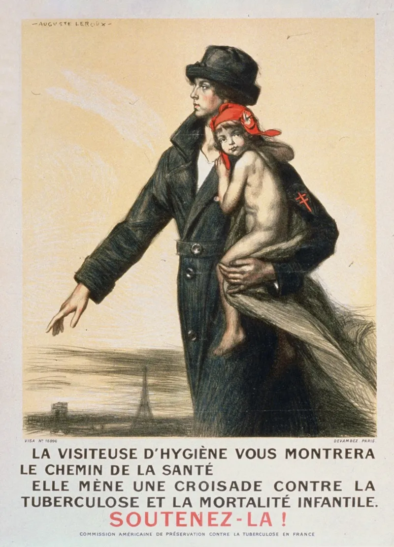 La Visiteuse Dhygiene Vous Montrera Le Chemin De La Sante Elle Mene Une Croisade Contre La Tuberculose Et La Mortalite Infantile Soutenez La Wall Art by Auguste Leroux - High-Resolution Digital Print