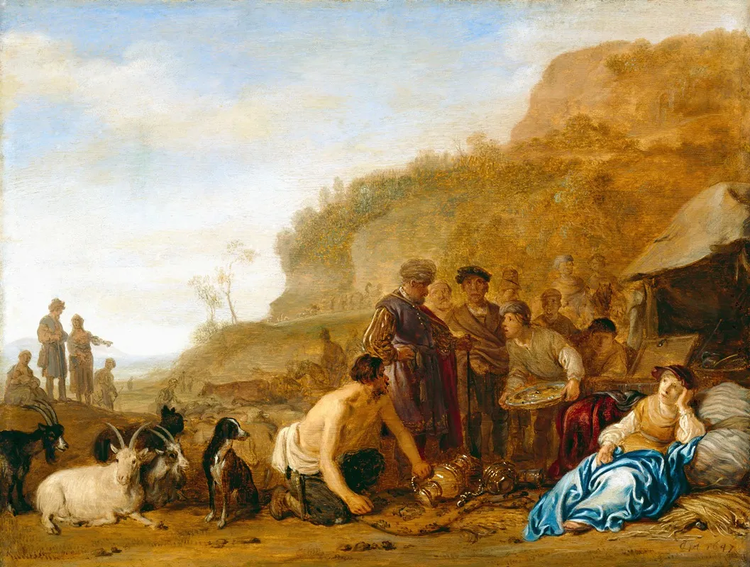 Laban Searching For His Gods Wall Art by Nicolaes Moeyaert - High-Resolution Digital Print