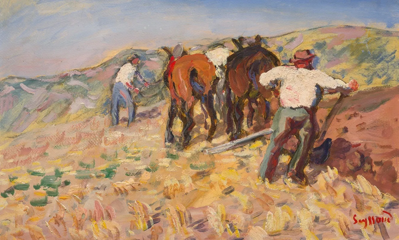 Labourage Dans Le Vaucluse Wall Art by René Auguste Seyssaud - High-Resolution Digital Print