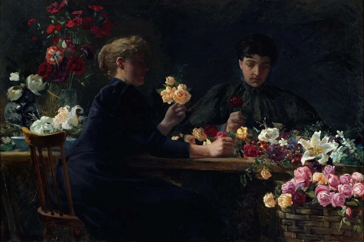 Ladies At A Flower Table