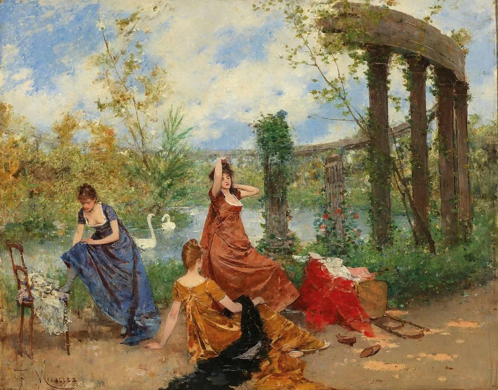 Ladies Near The Park Pond