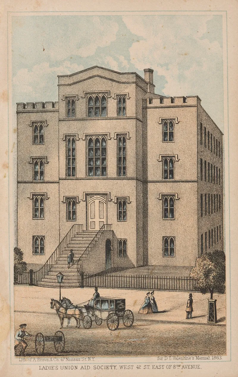 Ladies Union Aid Society West 42 St East Of 8th Avenue Wall Art by A. Brown &amp; Co - High-Resolution Digital Print