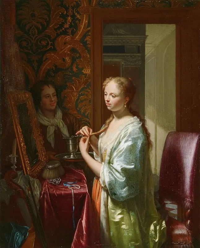 Lady At Her Toilet Wall Art by Philip van Dijk - High-Resolution Digital Print
