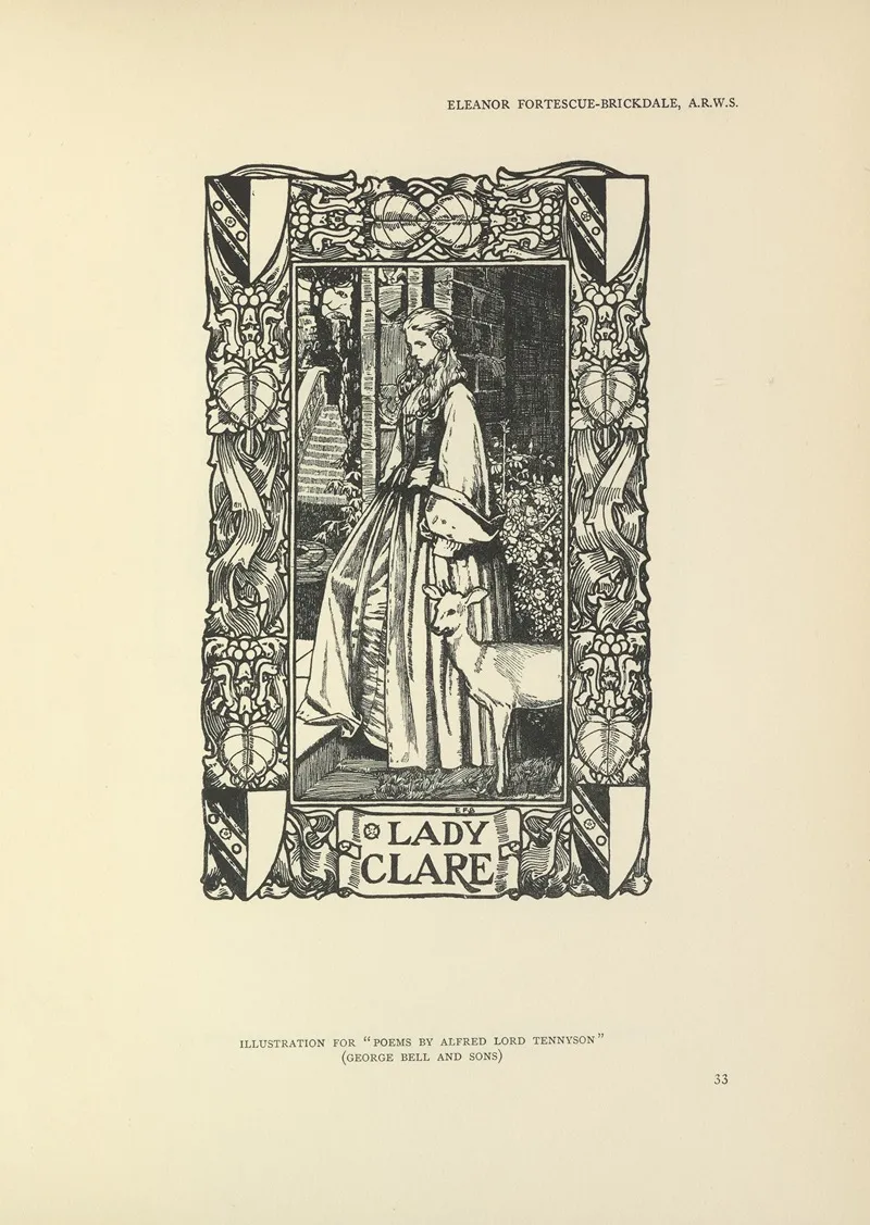 Lady Clare Poems By Alfred Lord Tennyson Wall Art by Eleanor Fortescue-Brickdale - High-Resolution Digital Print