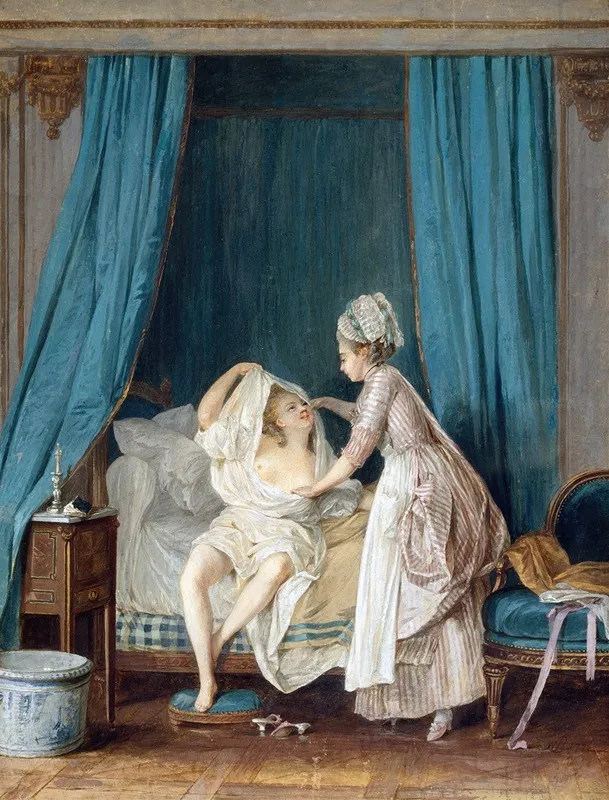 Lady Getting Out Of Bed Wall Art by Niklas Lafrensen - High-Resolution Digital Print
