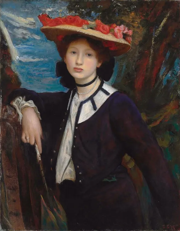Lady Holding A Parasol