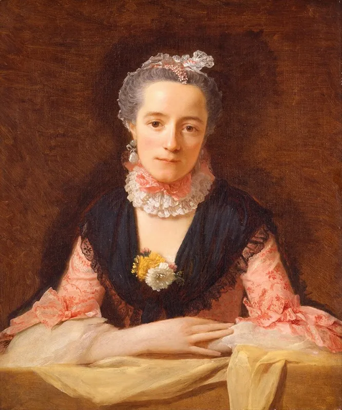 Lady In A Pink Silk Dress