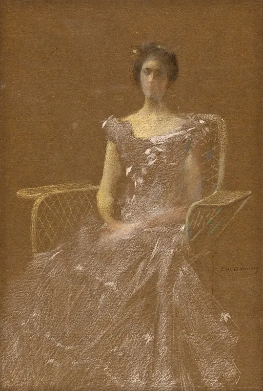 Lady In Rattan Armchair