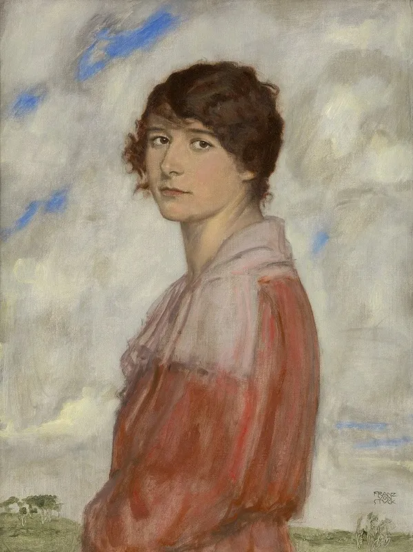 Lady In Red Wall Art by Franz von Stuck - High-Resolution Digital Print