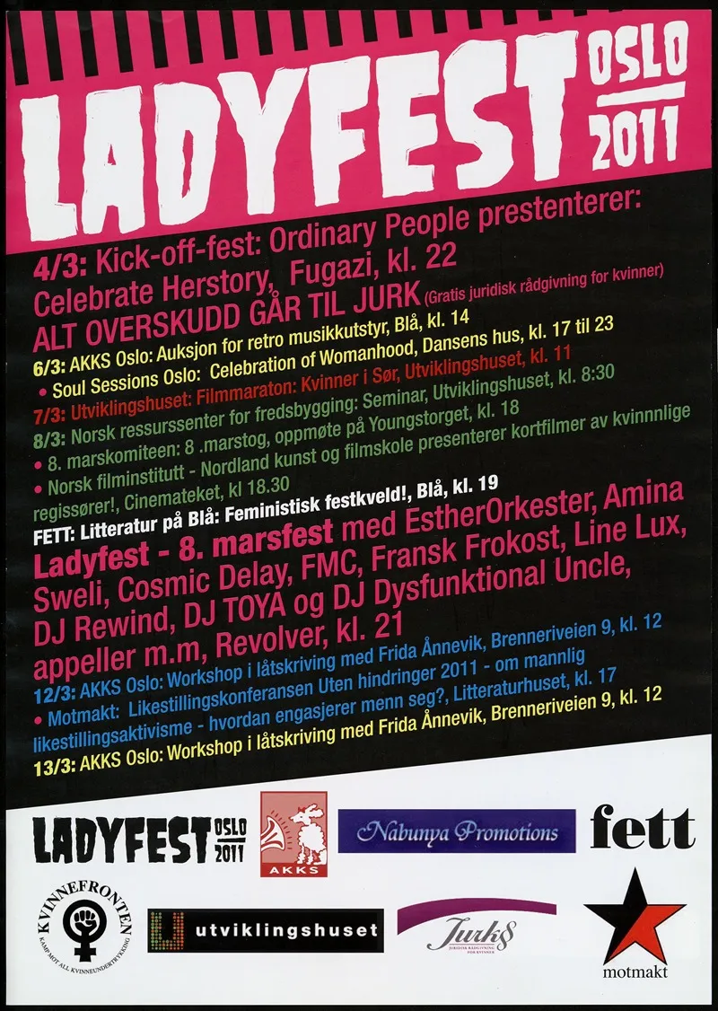 Ladyfest Oslo 2011 Wall Art by Kvinnefronten (The Women's Front) - High-Resolution Digital Print