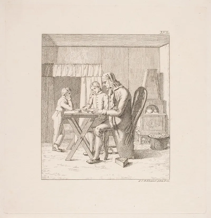 Laerer Og To Drenge Wall Art by Christian Andreas Schleisner - High-Resolution Digital Print