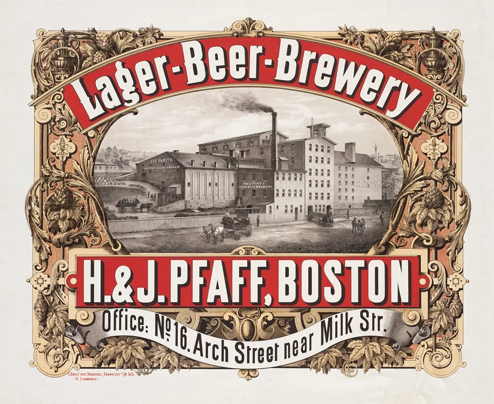 Lager Beer Brewery H J Pfaff Boston