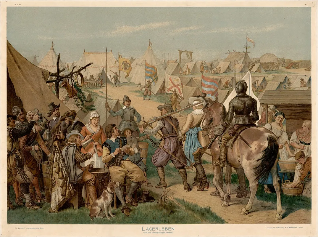 Lagerleben Zeit Des Dreissigjahringen Krieges Wall Art by Adolf Lehmann - High-Resolution Digital Print