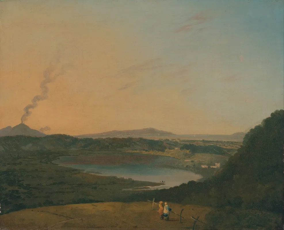 Lago Dagnano With Vesuvius In The Distance