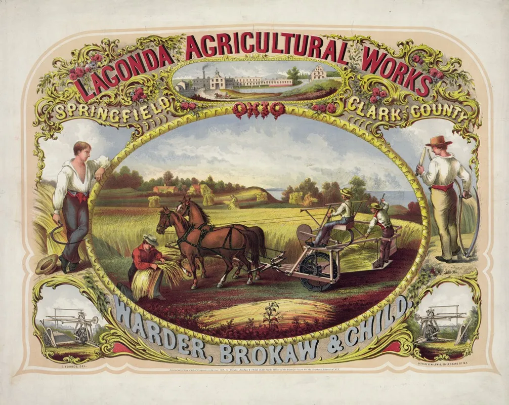 Lagonda Agricultural Works Springfield Clark County Ohio Warder Brokaw Child