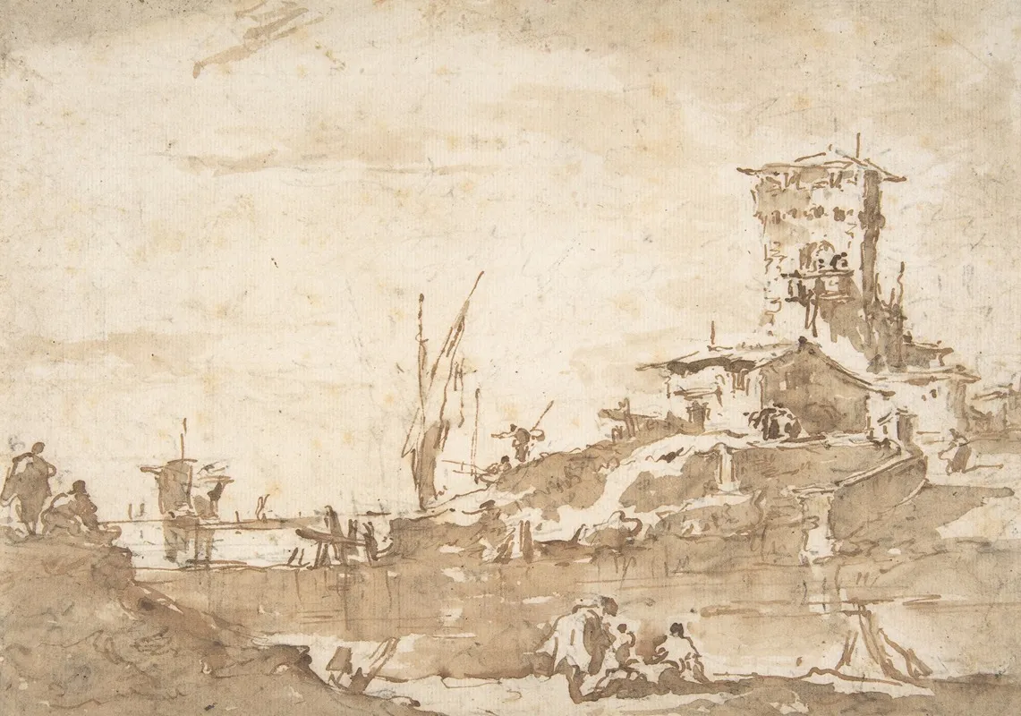 Lagoon Capriccio With A Tower